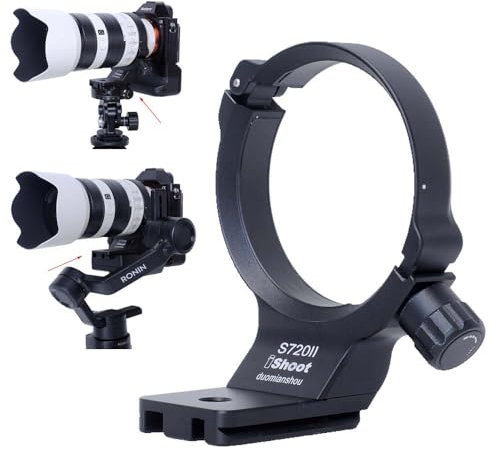 iShoot Metal Lens Collar Tripod Mount Ring Compatible with Sony FE 70-200mm F4 MACRO G OSS II, Lens Support Holder Bracket Bottom Arca-Swiss Fit Quick Release Plate for Arca Clamp Head & Stabilizer