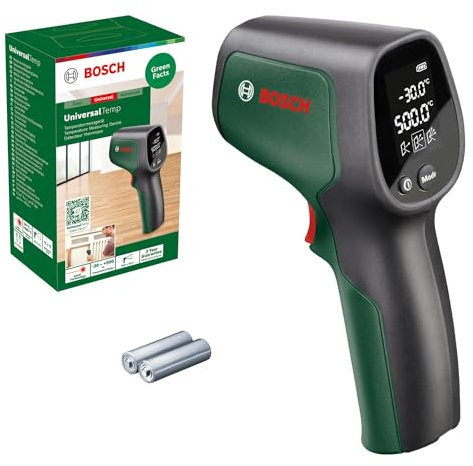 Bosch Infrarotthermometer UniversalTemp (-30°C…+500°C, einfach und präzise messen, 3 vordefinierte Materialgruppen, im Karton)