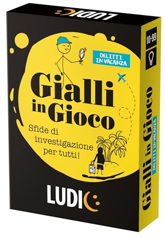 Ludic - Gialli in Gioco Delitti in Vacanza - Sfide di Investigazione per Tutti! | Gioco Di Società Formato Viaggio, Gioco di Carte Investigativo, Giochi di Società 10–99 Anni, Idea Regalo Divertente