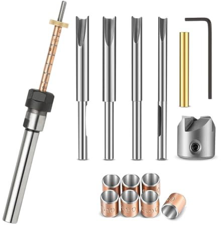 Kquepo Kit per la produzione di penne, per penna e portapenna, set di tagli, mandrino per tornitura del legno per la fabbricazione di penne, accessori per tornio in legno A