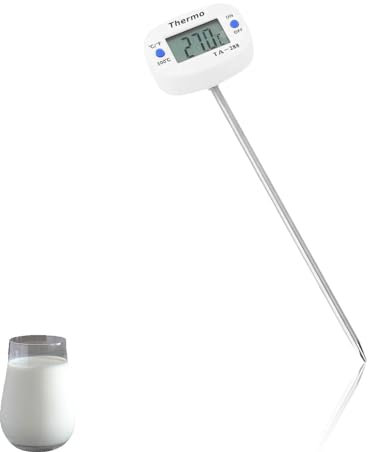 Termómetro De Leche Para Bebés, Probador De Temperatura De Leche Digital LCD Con Sonda Larga Termómetro De Caramelo De Alta Precisión Termómetro Multiusos Para Carne Y Alimentos Para Barbacoa