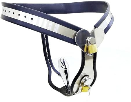 Weibliche Unsichtbarer Keuschheitsgürtel Edelstahl Y-Style Fesseln Keuschheit Höschen mit Anal Plug und Defäkationsloch Keuschheitskäfig Frau Unterwäsche Erwachsene Spiel,Schwarz,Taille 90~100cm