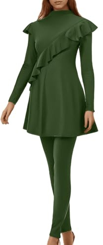 Femmes Maillots de Bain Musulmans Islamique Modest Couverture Complète Burkini Manches Longues Haut Pantalon Natation été Tenue de Plage Maillots Rashguards 3 Pièce Confortable
