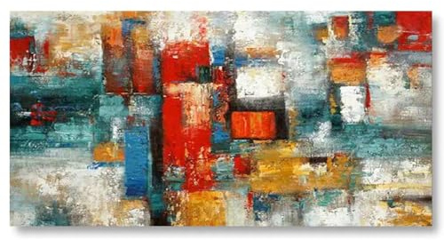 Bilder Abstrakt Bunt Style Leinwandbild 100x60 cm Modern Groß XXL Wohnzimmer Schlafzimmer Wandbild Kunstdruck Wandbilder Canvas Desing Wanddeko Wand Bild auf Leinwand Ungerahmt