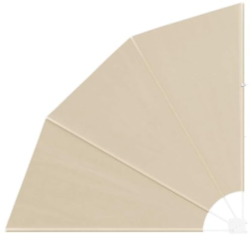 vidaXL Écran de confidentialité Pliable pour l'extérieur, Beige, 140 x 140 cm. Il a Un Cadre en métal laqué, résistant aux UV, et Un Tissu en Polyester. Ombre réglable comme Un éventail, idéal pour l