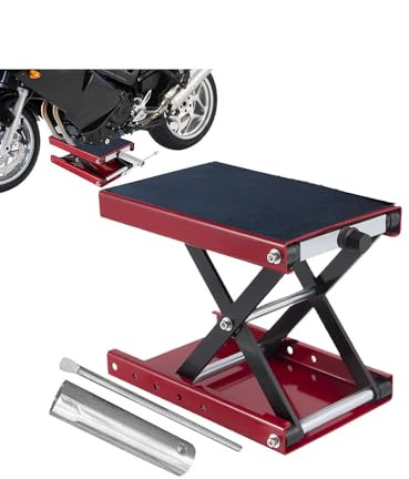 Cric pour Moto Plateau Large Équipé d'un Treuil À Manivelle Et d'un Support