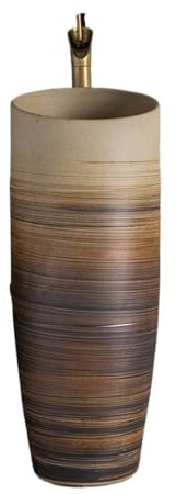 Kleines Retro Standwaschbecken Keramik Waschbecken für Balkon Gar und Außenbereich Stilvolles Bodenmontage-Design für kompakte Räume