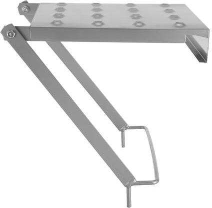 MUCKLILY Heavy-Duty Iron Work Tray Attachment for Folding and Telescopic Ladders Non-Slip Painters Ladder Platform with Removable Tool Tray for Maintenance and Painting Tasks