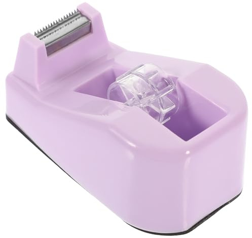 PRETYZOOM Distributore di Nastro Adesivo Piccolo da Scrivania Taglierina e Supporto Antiscivolo, Colore Lavanda, Utilizzabile in Ufficio, Casa e Scuola
