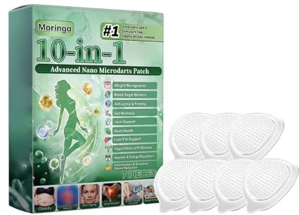 Moringa Advanced 10-i-1 nano-mikrodartlapp – för viktkontroll, glykemisk balans, anti-aging, tarm, led- och hjärthälsa, 7 st