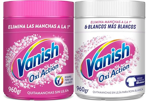Vanish Oxi Action - Quitamanchas para Ropa Blanca y de Color, en Polvo, Sin Lejía - Pack de 2 x 960 g