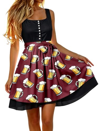 Dirndl förkläde Dirndl förkläde individuellt med rosett kostymmode Dirndlförkläden dräkter förkläde med knytband Dirndl-förkläde dam för bayersk oktoberfest outfit