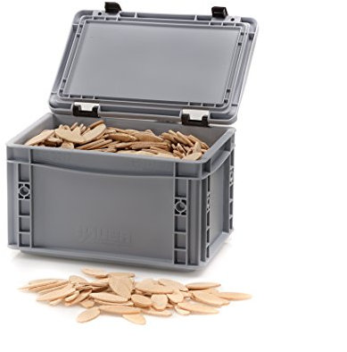 Flachdübel Größe 20 von WFix | 1000 Stück | Buchen Dübel in Eurobox | Kompatibel mit Dübelfräse & Lamellofräse | Holzdübel wie Lamello 20