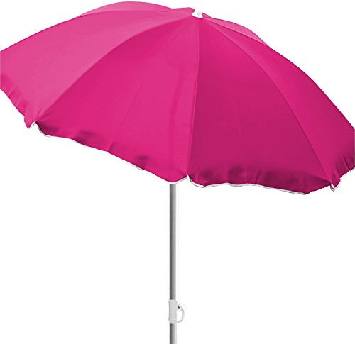 Mojawo Strandschirm Sonnenschirm Strand Schirm Sonnenschutz Gartenschirm Sonnenschutz knickbar Polyester pink Ø1,80m