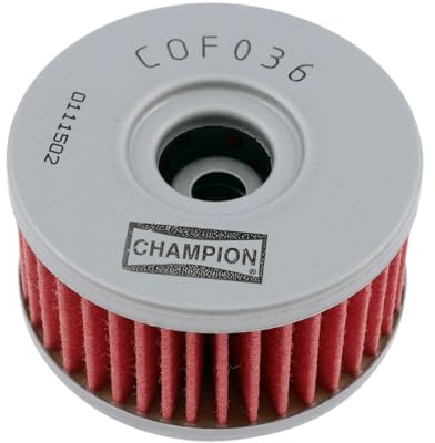 Ölfilter CHAMPION COF036 SUZUKI GN 250 | Rund, Metall, Papier, texturiert, Referenz HF136, ISON136, MS3004 kompatibel mit Suzuki DR 350 S / SH / SE 1990-1999