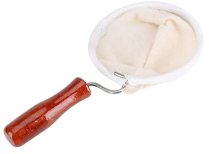 Filtros de Café para Percolator, Franela Paño Percolador Lavable Filtro de Café con Mango de Madera Herramienta(Small)