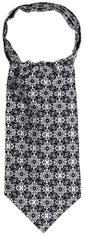 WANYING mäns slipsscarf ascotslips halsduk Cravat Ties enkel chic för gentleman – Paisley, M03 dekorativt mönster svart och grått, En Storlek
