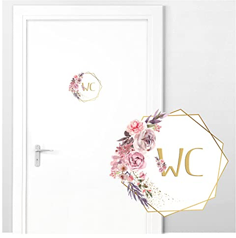 Grandora Türaufkleber WC mit Blumenranke DL444