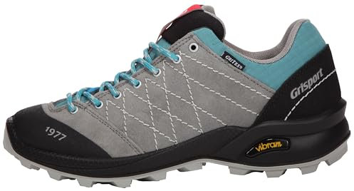 Grisport Unisex Outdoor Echtleder Halbschuh Schnürer 'Tundra Vesuvio' anthrazit/türkis, Herren:44 EU