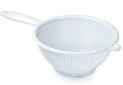 CABLEPELADO Escurridor Verduras con Mango plastico - Escurridor Pasta - colador - Libre de BPA - Apto Lavavajillas - 19 cm diámetro - Blanco