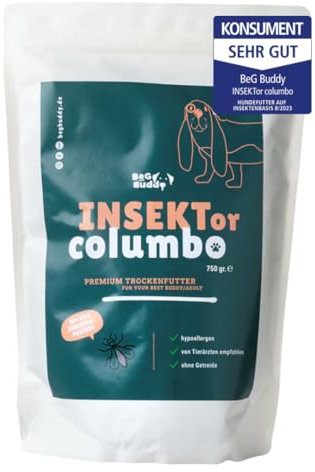 BeG Buddy Insekten Hundefutter, getreidefrei & hypoallergen Insektenfutter Hund - 30% Insektenprotein, Trockenfutter Insekt, Allergie, 750 g