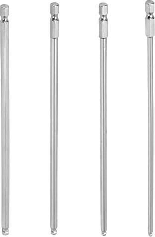 Aramox 4-teiliges Magnetisches Sechskant-Schraubendreher-Set, Metrischer Kugelkopf, 1/4-Zoll-Schaft, Stahl