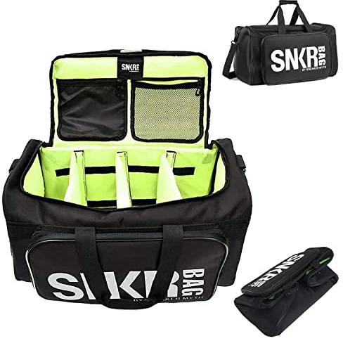 ARTFILIF Borsa per scarpe da ginnastica, borsa sportiva, borsone da viaggio, borsa per scarpe da viaggio, borsa da palestra per donna e uomo con 3 scomparti regolabili, bianco, One Size