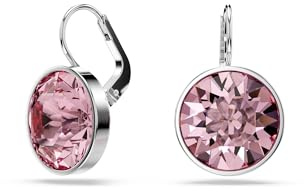 Swarovski Bella Kollektion Tropfenohrringe, Rundschliff, Rhodiniert