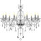 Ridgeyard Lustre Baroque 10 Bras Lustre Plafonnier Cristal de Salon à Design Elégant Cristal K9 Lustre Pampille Suspension Lampe de Plafond avec Chaîne Réglable, transparent