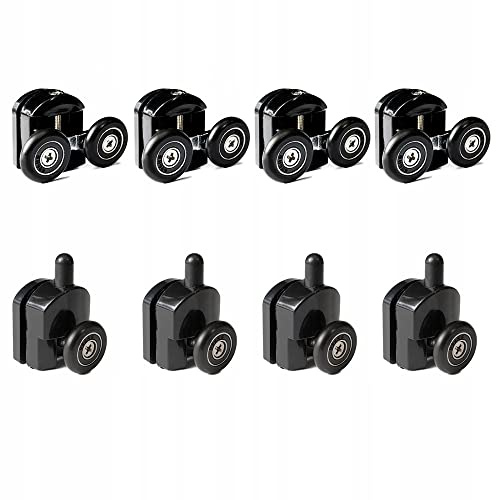 AquaParts Duschkabinen Rollen | ⌀23mm Raddurchmesser | 8 Stück | für Duschkabinentür, Schiebetür | Duschtürräder | Laufrollen | Duschtürrollen | Duschtür-Rollen