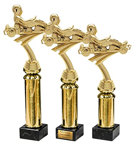 eberin · Go-Kart Pokal · Motorsport Pokal · Pokale Kart · Kart Pokal · Ehrenpreis · Pokal · Trophäe · Award · mit Wunschgravur in 3 Größen