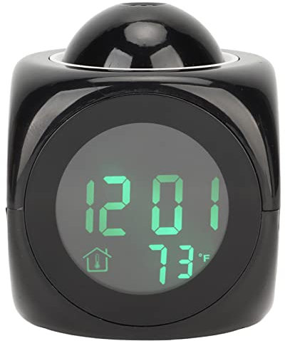 Bewinner Reloj Despertador de Proyección, Reloj Despertador con Pantalla LED Transparente con Proyector en la Pared del Techo, Cargador USB, Mini Reloj Digital de Sincronización de Voz