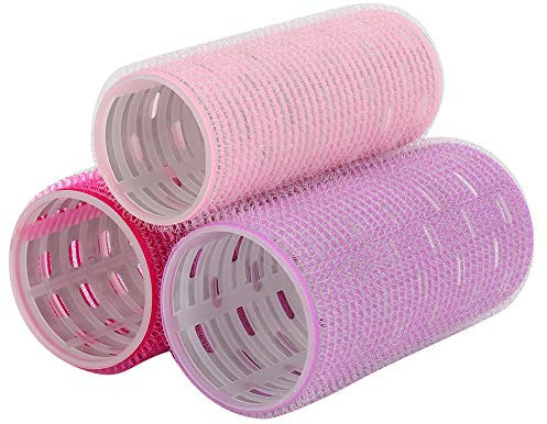Hair curler, Curtains, Bangs, Self-Adhesive Hair Rollers with Clips, 3 Pieces, Portable Handle, Styling Tool