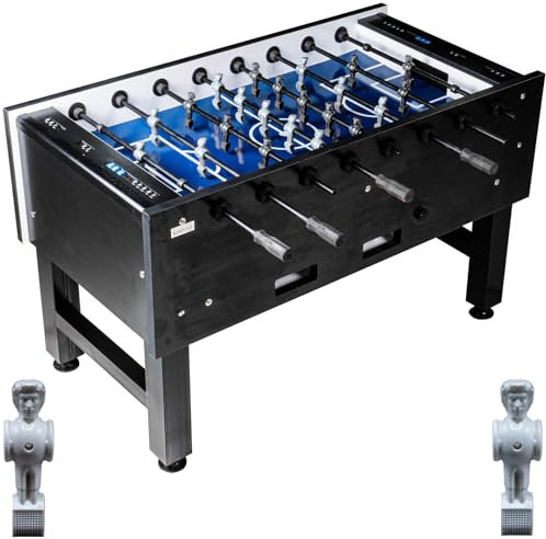 RAMROXX Fußball Tischkicker Turnier Fireball blaues Spielfeld Figuren Grau Weiss 95kg