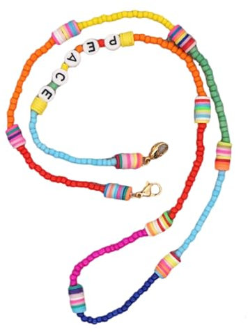 SiVaji Halskette Ketten Schmuck Herren Frauen Anhänger necklace Osterkette für Brillenband Frauen Schmuck Heishi Scheibe Perlenketten Brief Lanyard Evil Eye Halskettenhalter RT-N200002A