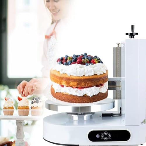NVYAZJ Electric Rotating Cake Frosting Machine, Cake Smoother Polishers with Applicable Size 4-12'' Aluminum Alloy Turntable Diameter 35cm Leakage Protection Waterproof Panel