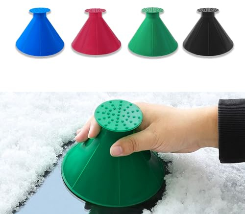 Kutyun Auto Fensterschaber Auto Eiskratzer Auto Windschutzscheibe Eisentferner Magischer Auto Eiskratzer Rund Schneeschaber mit Trichter Kegelförmiger Auto Schneeräumer Auto Frost Wischschaber für