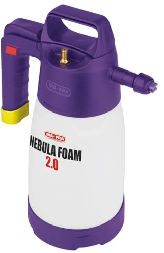 Ma-Fra, Nebula Foam 2.0, Dual-Use-Schaum-Zerstäuber, manuelle und automatische Aufziehpumpe mit Druckluft, ideal für die ordnungsgemäße Vorwäsche und Reinigung von Autos und Motorrädern ohne Schaumgun