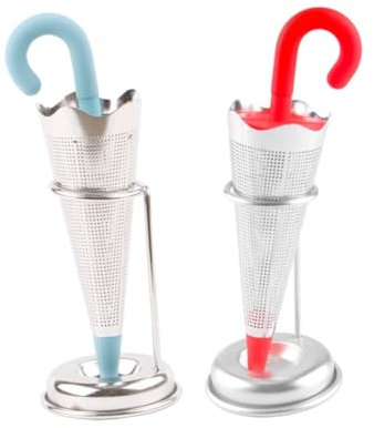 OUNONA 2pcs Creative Umbrella Shape Tea Strainer Detachable Tea Filter High Durability Strainer for Home Random Color