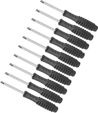 CoCud 10 Pièces. Mini Tournevis Plat Taille 4,0 mm Acier au Carbone