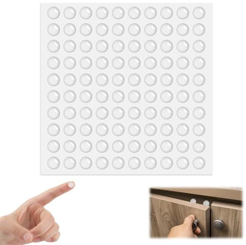 100 Pieza Topes de Puertas Adhesivo, 8 x 2 mm Topes Adhesivos de Protección, Almohadilla Autoadhesivos Topes Elásticos Transparentes, Lagrimas Silicona, para Suelo, Puertas, Armarios, Cajones, Muebles