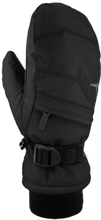 Kombi Men's Pursuit Waterproof Breathable Cold Weather Winter Insulated Ski & Snowboard Mittens with Adjustable Wrist Strap, Black, Small