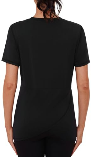 Gyabnw Sport Shirts Für Damen Kurzärm Rundhals Leicht Schnelltrocknende Oberteile mit Atmungsaktivem Netzstoff Vorne und Hinten