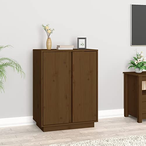 Somanki Sideboard Honigbraun 60x35x80 cm Massivholz Kiefer, Kommode Schlafzimmer, Kommoden & Sideboards, Wohnzimmerschrank, Flur Kommode, Zimmer Möbel - 814492