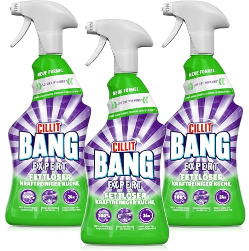 CILLIT BANG Expert Kraftreiniger Universal Fettlöser – Entfernt eingebranntes Fett – 3 x 750 ml