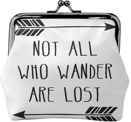 Not All Who Wander are Lost Münzgeldbörse, Lippenstift, Kosmetikzubehör, Organizer, für den täglichen Gebrauch, Schwarz , Einheitsgröße, Münztasche