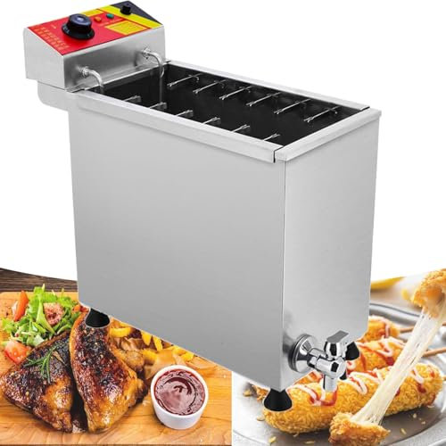 XSDAJSD Friggitrice per Hot Dog e Formaggio da 25 Litri, friggitrice Automatica per Hot Dog e Formaggio, friggitrice Professionale per Uso Professionale, Temperatura Regolabile