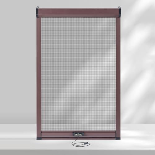 Koncey Fly & Mosquito Protection Roller Blind, Retractable Insect Screen for Windows, Heavy-Duty Aluminium Alloy Frame