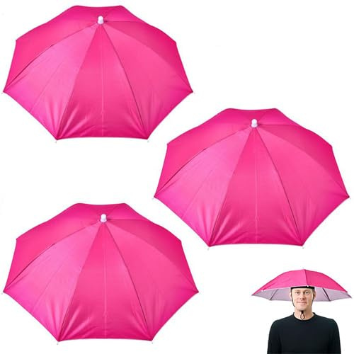 Generisch 3 Stück Sonnenschirm Hut, Kopf Regenschirm Hut, Anti Ultraviolett Regenschirmhut, Verstellbare Kopfbedeckung, Geeignet Zum Angeln, Golf, Camping, Gartenarbeit, Sonnenschutz