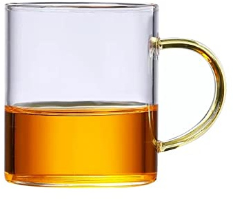 FAJNUZI2024 Tazze 4 Pezzi di Tazze di Vetro con Manico Set Mini Tazza Master Ispessita Resistente al Calore Trasparente Tazza da tè for la Preparazione della casa Tazzine caffè